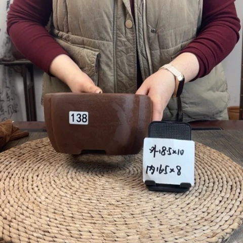 紫砂花盆特价孤品四方138