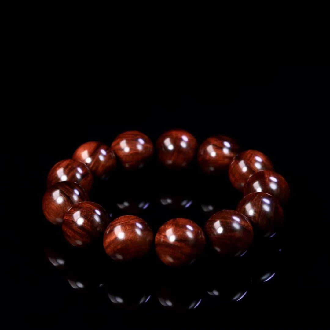 海南黄花梨紫油梨水波乱纹好花纹18mm手串