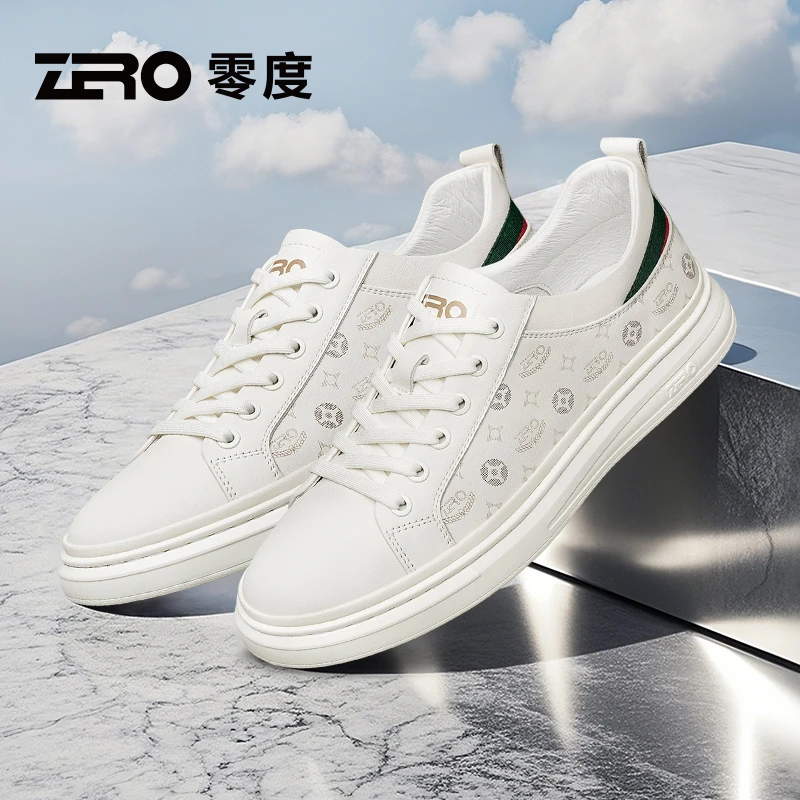 ZRO零度男鞋真皮透气休闲板鞋2025夏季新款时尚潮流百搭小白鞋男