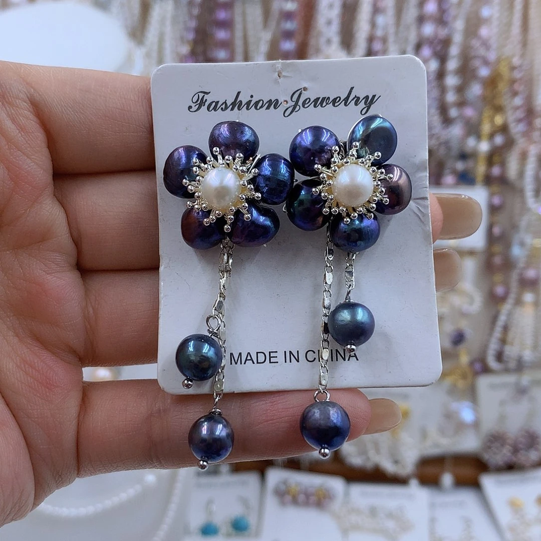 项链银S925镶嵌淡水珍珠