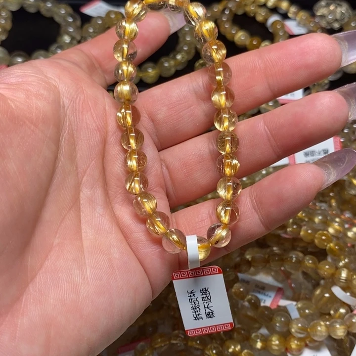 未镶嵌手链水晶就***吧天然钛晶