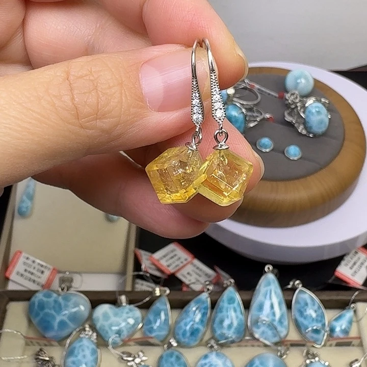 紫晶耳饰银S925镶嵌