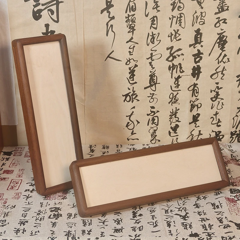 【墨染文房】纯实木榫卯【8.5*29.5cm】5卡框胡桃色四个