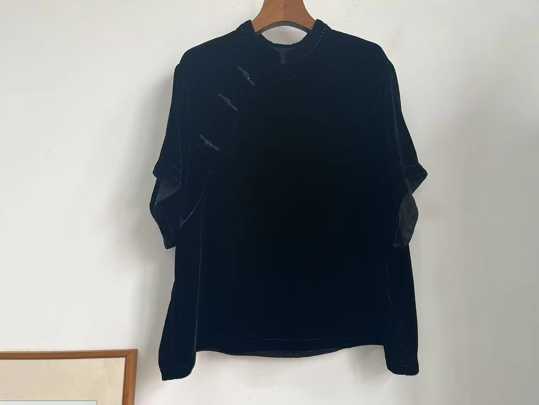 荼351037复古立领春夏新款高端中式改良国风盘口上衣长60围126