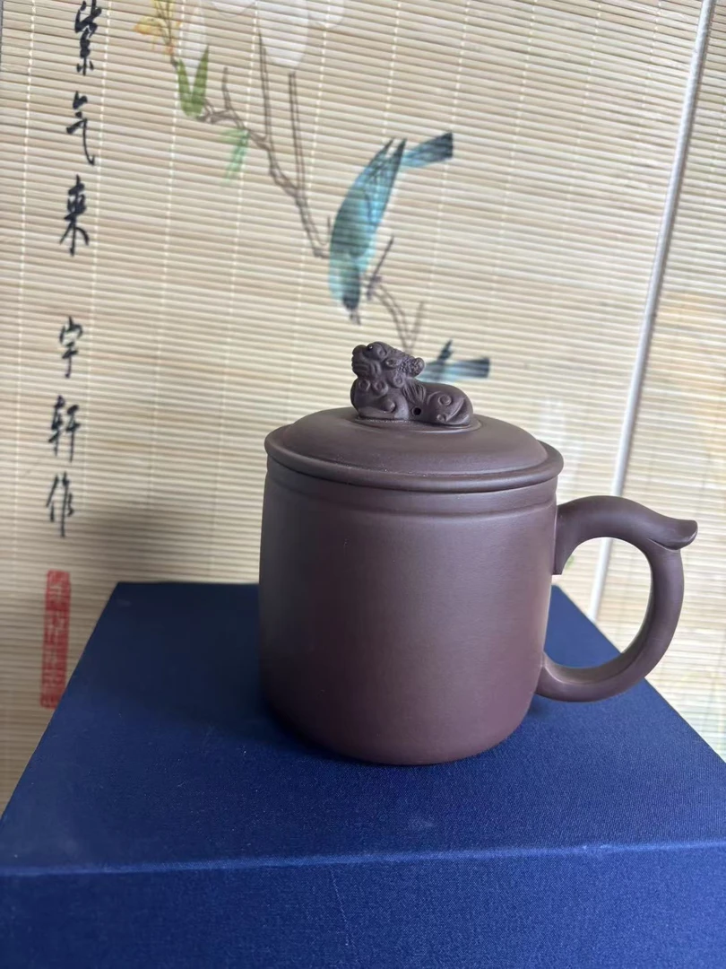 手工大容量紫砂办工盖杯