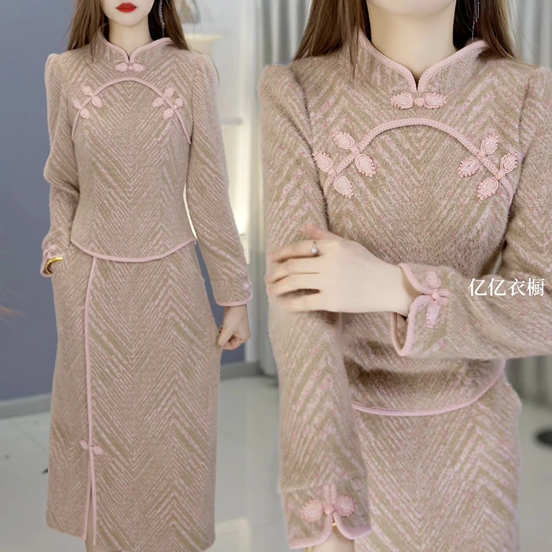 【半身裙+上衣】A1158图片色套装优雅气质时尚减龄显瘦秋冬设计感