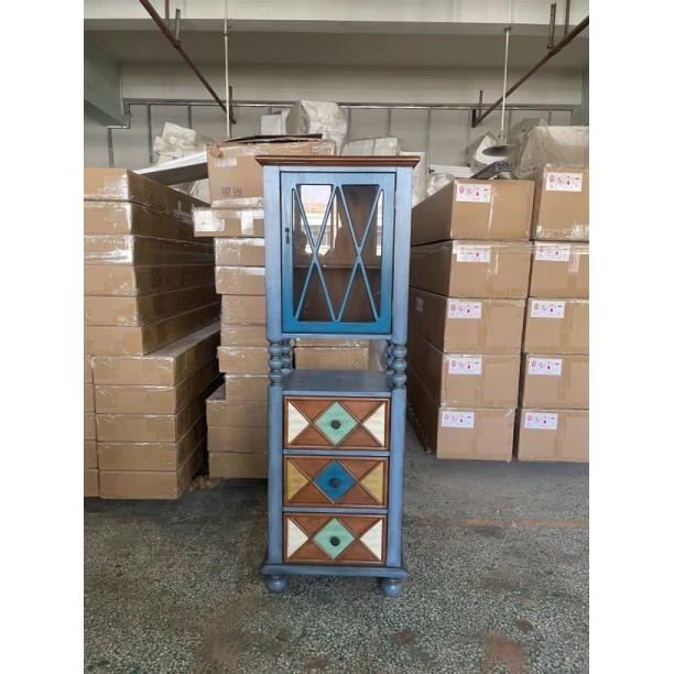 长60宽40高175美式复古彩绘入户门厅隔断柜餐边酒柜收纳柜书柜