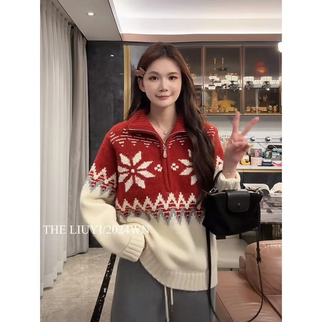 【LIUYI】雪花毛衣~冬季加厚设计款上衣412079