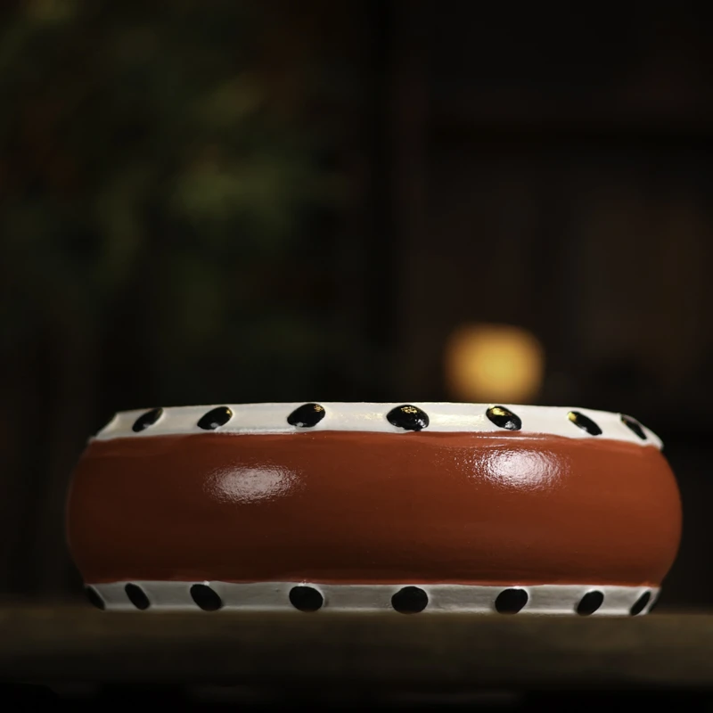 斋居 京韵大鼓火砵壶承干泡盘 直径25cm 高 8.5cm(火元0090)