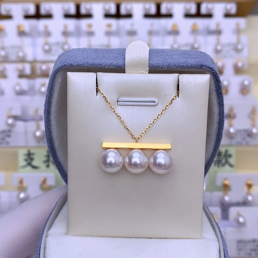 18K金镶嵌海水珍珠套链