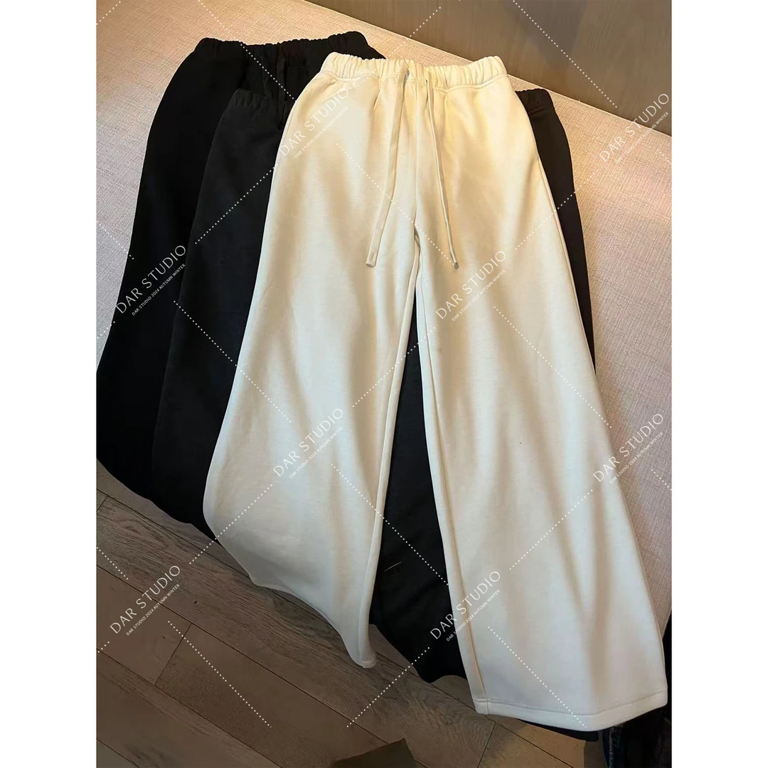 DAR STUDIO 深圳货【可可神裤】25醋酸羊绒蚕丝混纺阔腿休闲裤88579