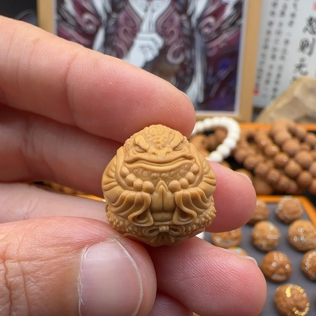 乐***咪猴头核桃吊坠金蟾