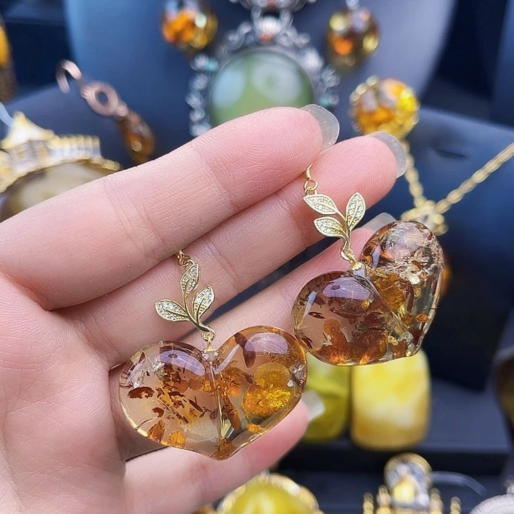 琥珀银S925镶嵌裸石