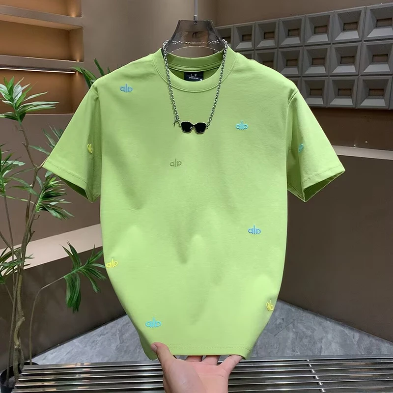 夏季新款潮流刺绣休闲T恤时尚半袖百搭简约体恤衫痞帅短袖打底t恤