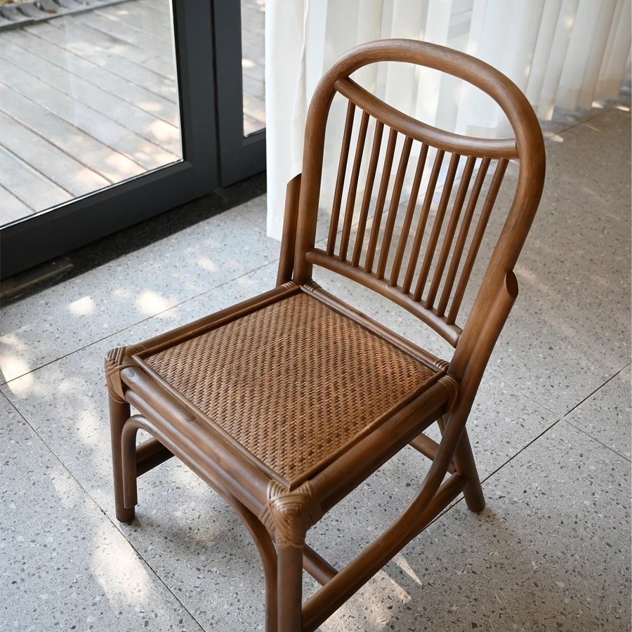 天然藤编小米椅户外客厅阳台玄关换鞋老人儿童书桌休闲小椅子