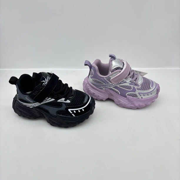 儿童潮款双网透气男童女童超轻防踢休闲运动魔术贴运动鞋6739