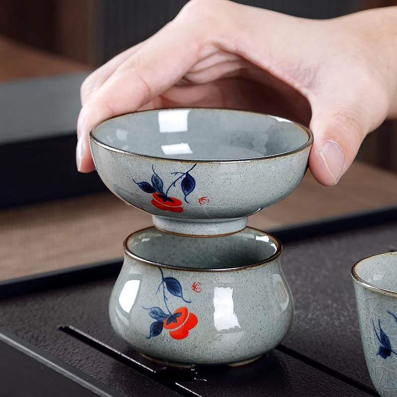 青花汝瓷裂片茶漏复古创意过滤器陶瓷泡茶隔茶叶过滤网滤茶器B