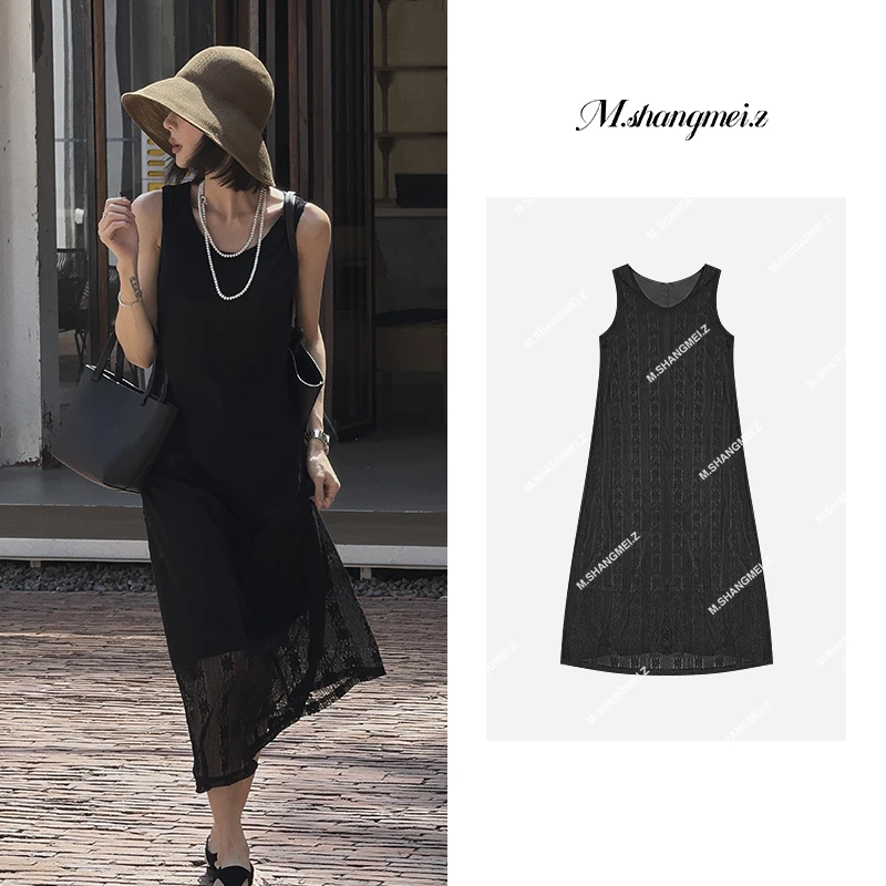 M.SHANGMEI.Z/沐熙【维纳斯裙】美大哥镂空蕾丝背心连衣裙X042302