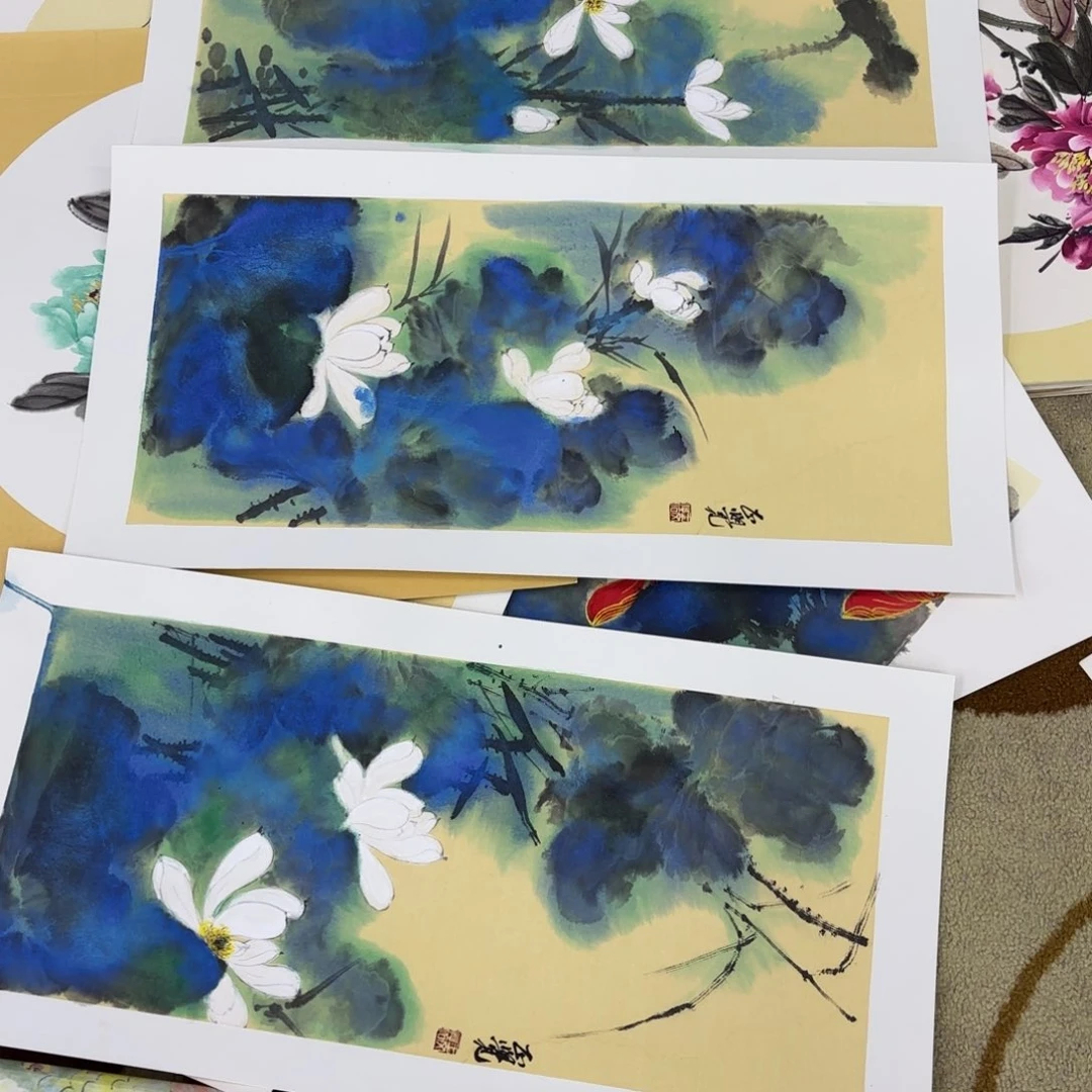 国画高**氧漏墨 卡纸花鸟