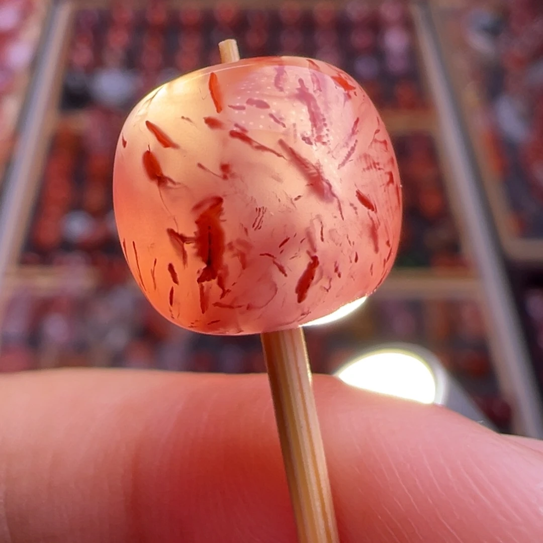 南红玛瑙未镶嵌珠宝奇石火焰花老型10.8mm