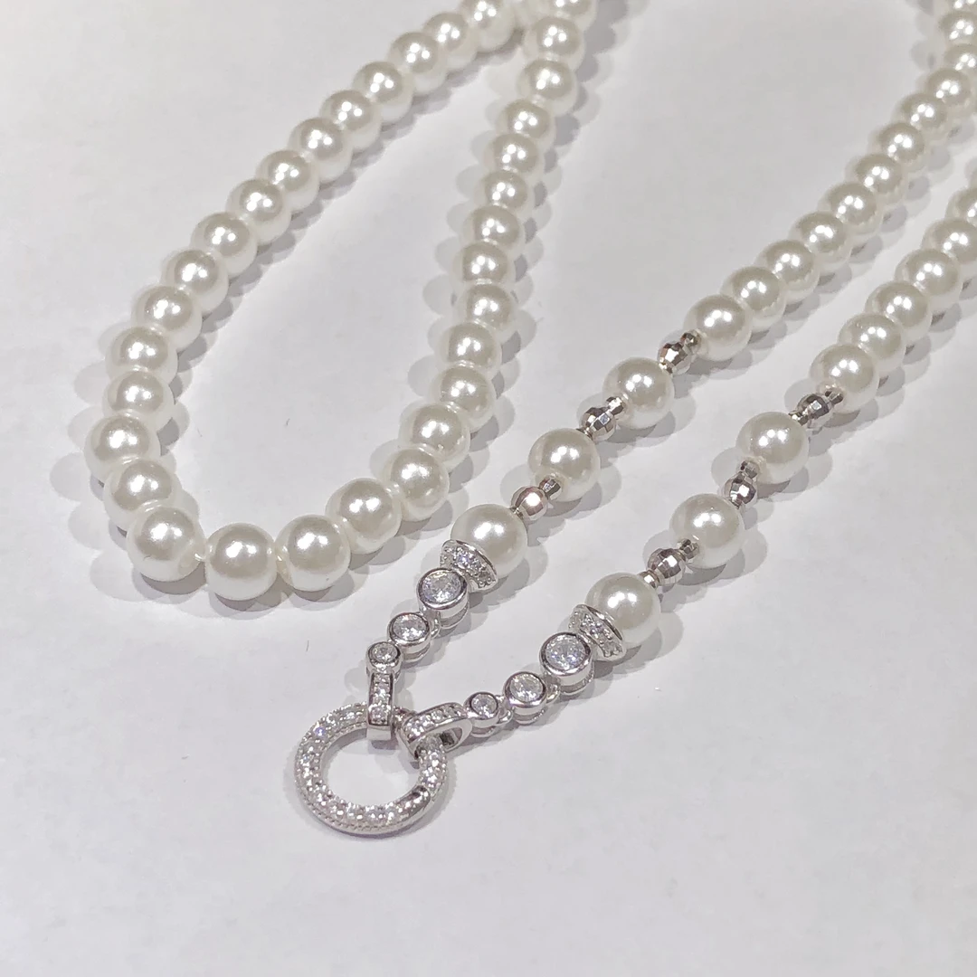 链子925银仿珍珠 时尚白色气质轻奢百搭复古小众简约气质珍珠链