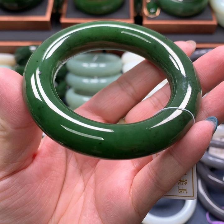 【闪购商品】未镶嵌手镯和田玉（碧玉）5