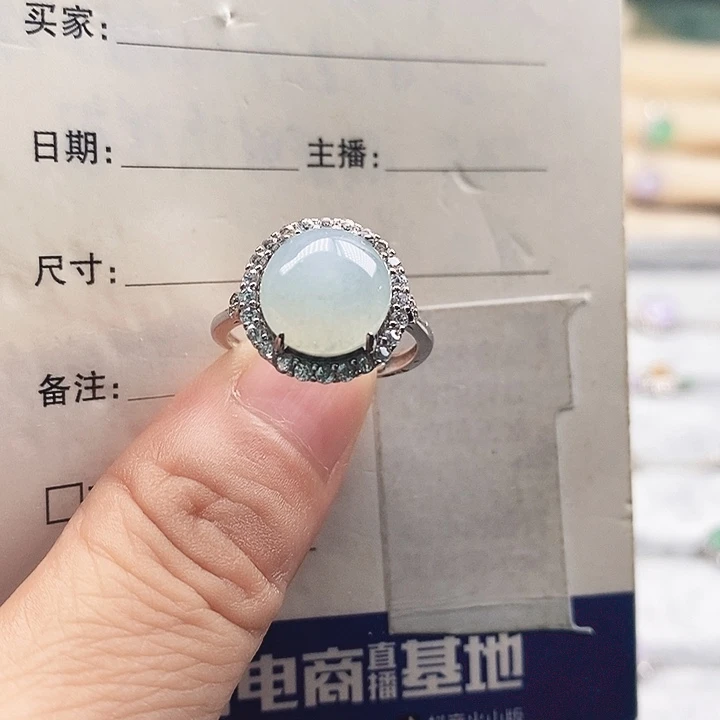 翡翠戒指银S925镶嵌