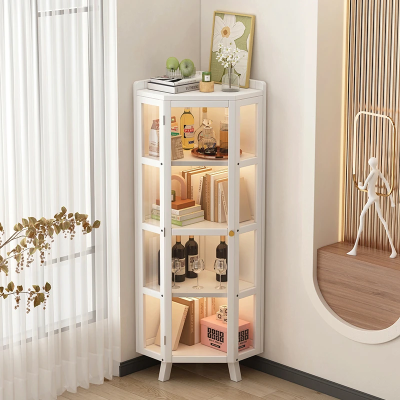 收纳柜储物柜多层手办展示柜亚克力痛柜落地式盲盒展示架客厅角几