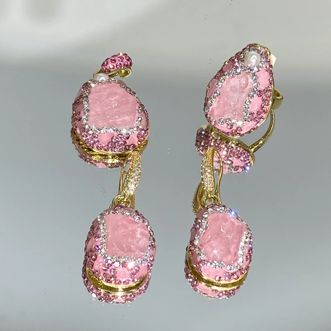 铜合金合成锆石戒指 TTSD 粉色时尚潮流百搭款套装戒指 289