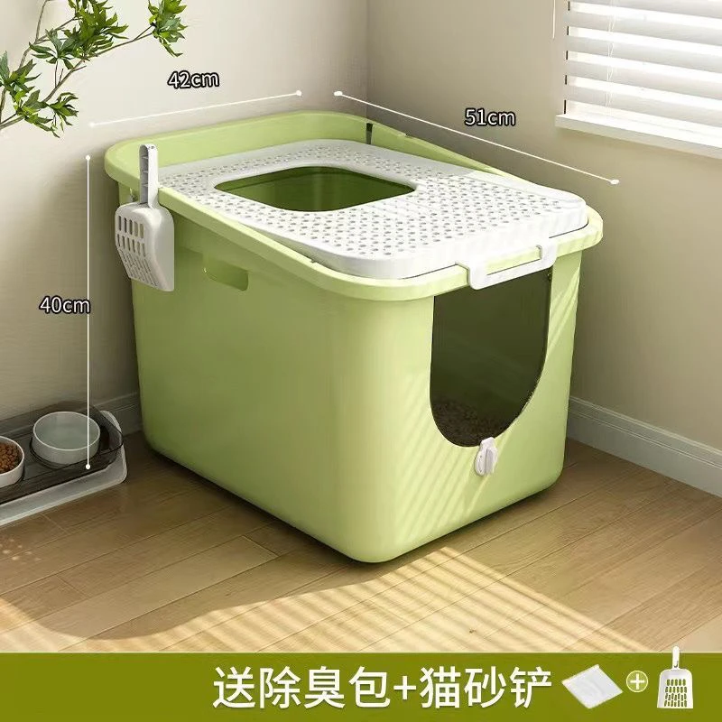 超大号猫砂盆全封闭式防带砂厕所防臭防外溅顶入一体式特大猫沙盆