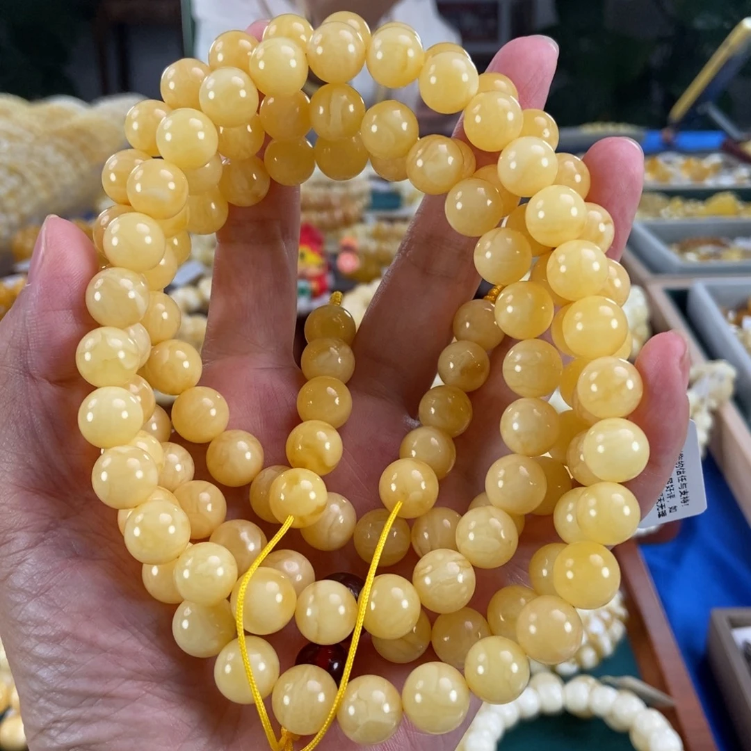 琥珀未镶嵌珠宝奇石11圆珠108  87.59