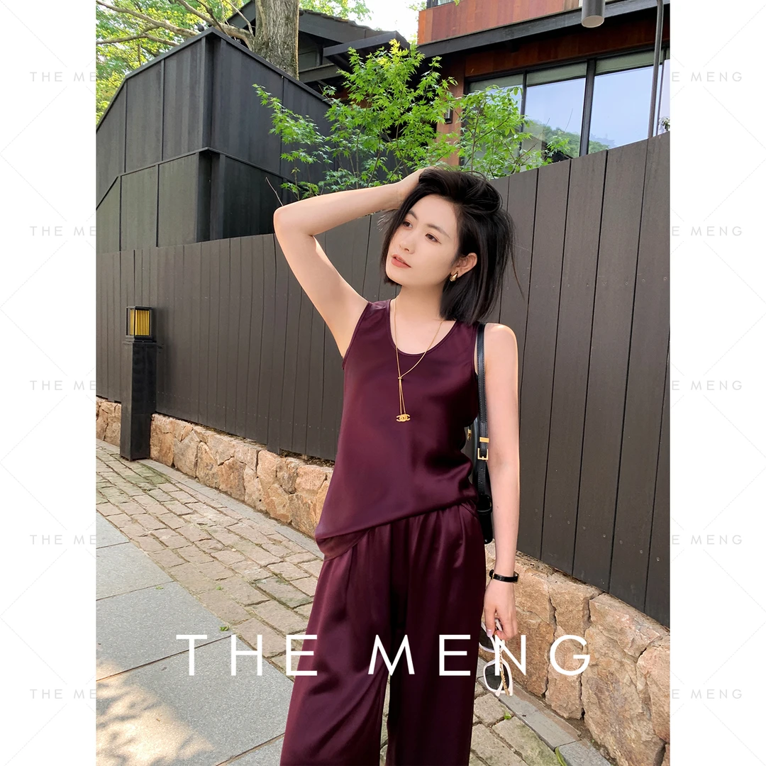 THE MENG【胶囊】醋酸缎面收腰遮肉吊带背心#M242D066