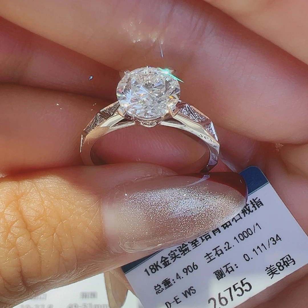 实验室培育钻石18K金镶嵌2.1ct16-17