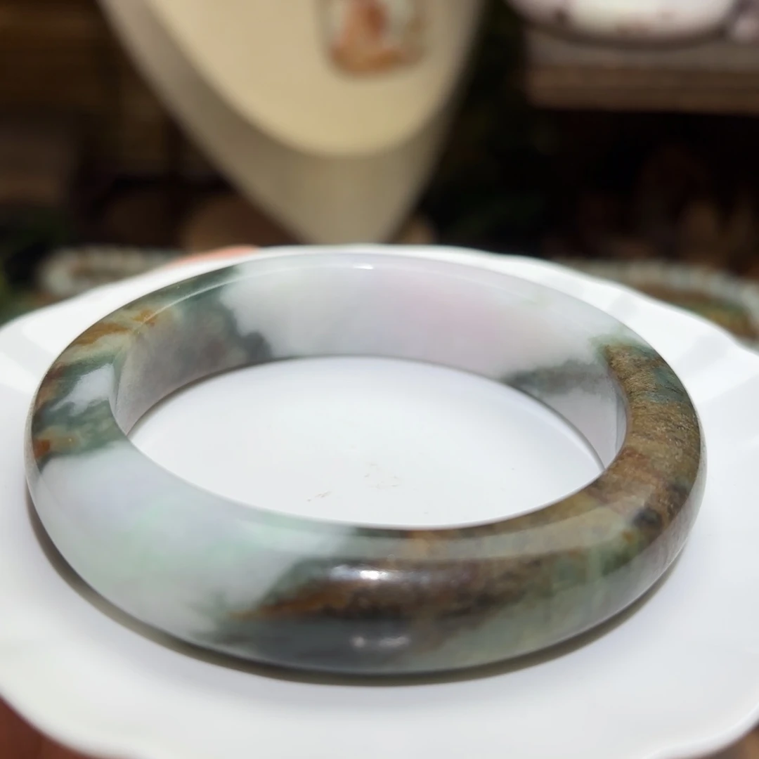 翡翠手镯未镶嵌关****’正圈南齐老料茶色