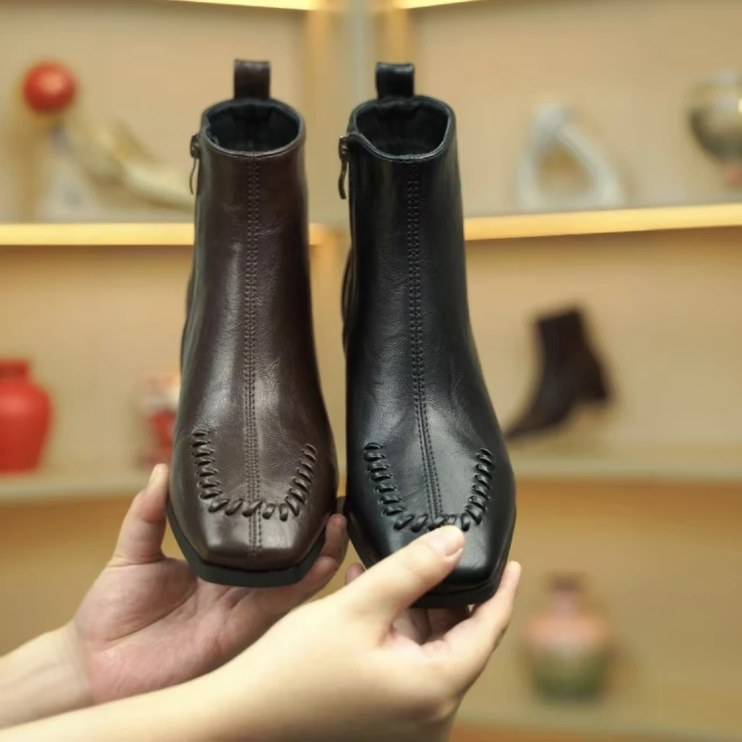 短靴女加绒保暖靴子棉鞋冬季新款时装靴TY5991