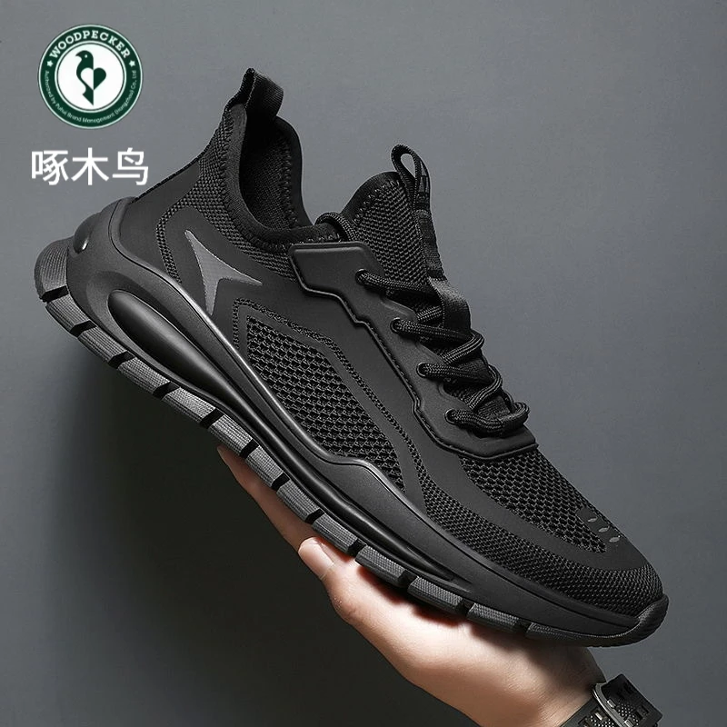 啄木鸟椰子男鞋透气网鞋子男士运动鞋韩版百搭防滑厚底跑步老爹鞋