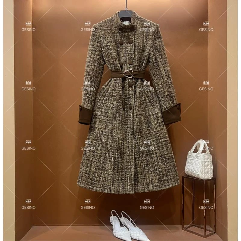 【小露】秋冬气质时尚设计师中长款外套轻奢女士复古QD-2025161