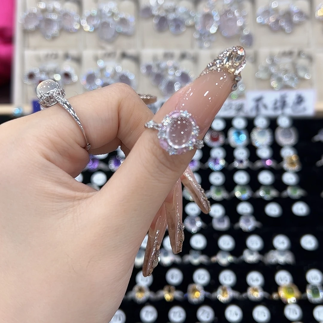 下***y银S925镶嵌芙蓉石戒指