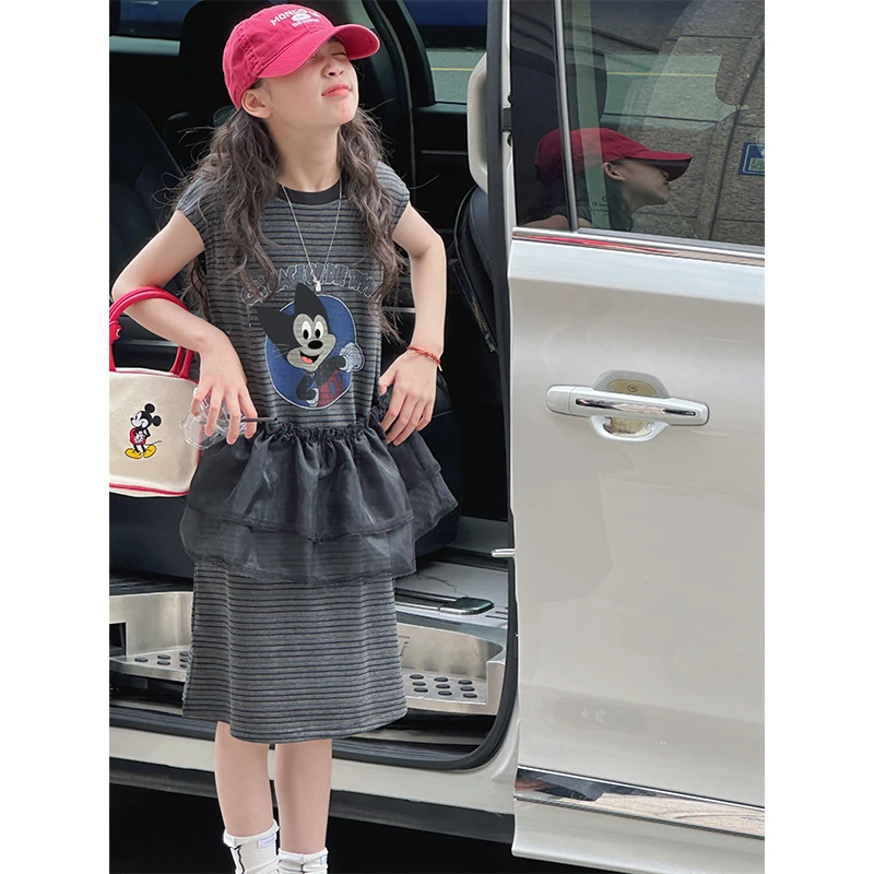 K28954 韩系女童无袖连衣裙2025新款夏装休闲儿童条纹裙子背心裙