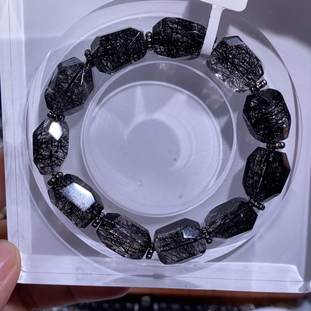 手链未镶嵌水晶收藏级蕾丝黑发晶异形设计款全净体12mm