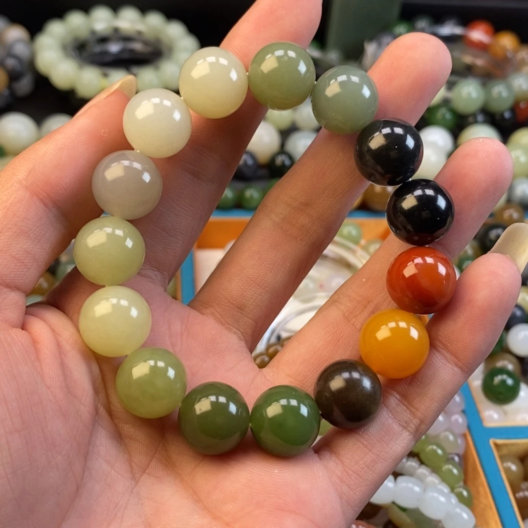 和田玉手串未镶嵌卡14福利多宝