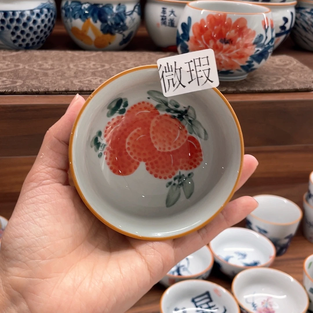 釉下手绘茶具微瑕