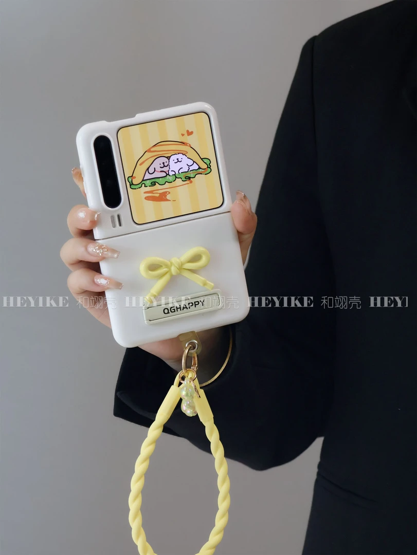 适用华为purax手机壳韩系白色烤漆蝴蝶结支架阔折叠puraX典藏防摔