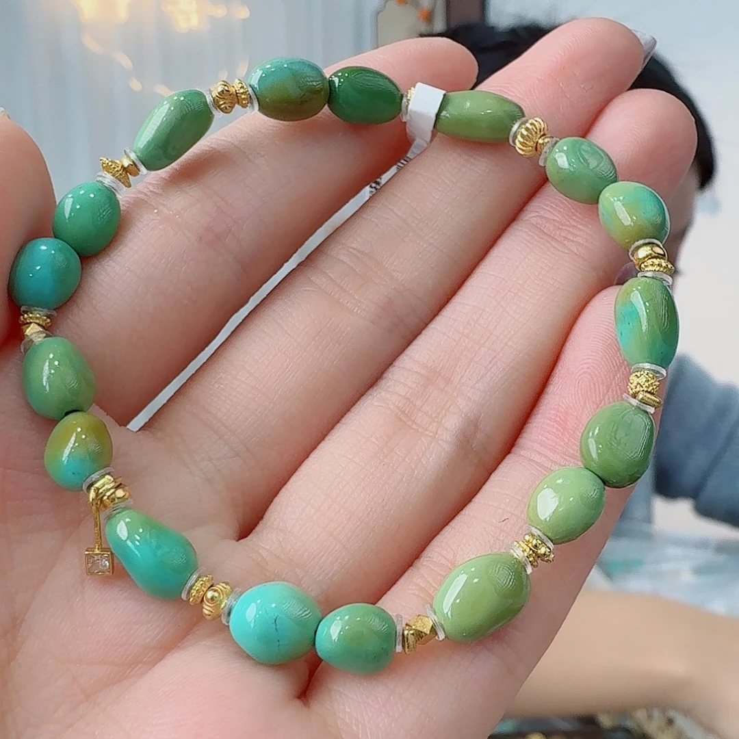 绿松石18K金镶嵌珠宝奇石