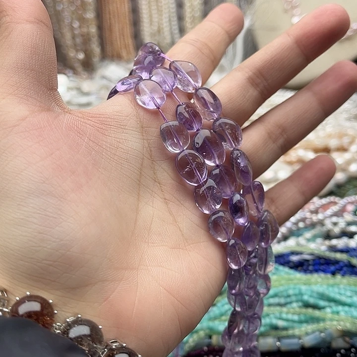 玛瑙/玉髓未镶嵌珠宝半成品一条玻利维亚紫晶随型