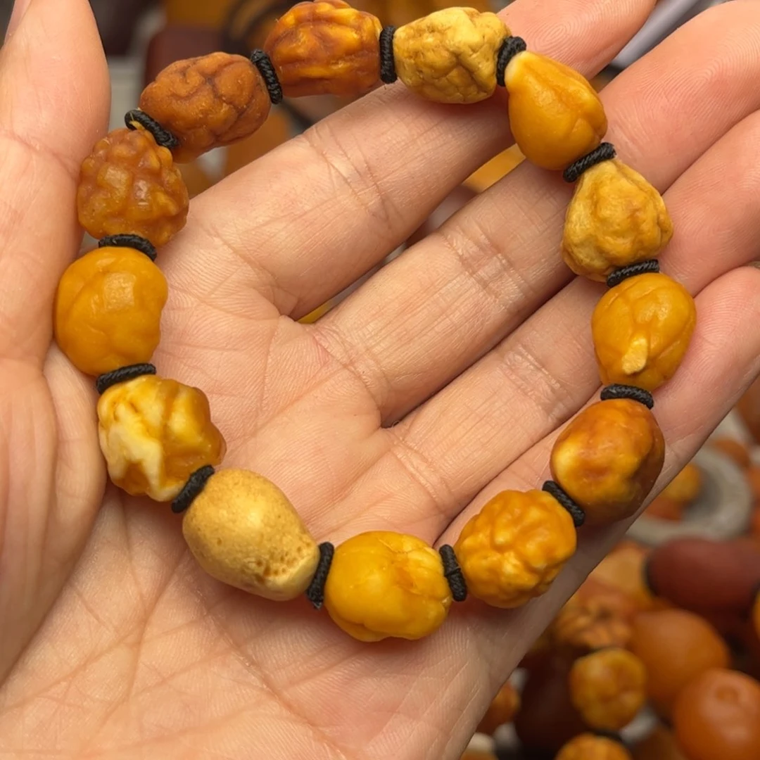 琥珀裸石未镶嵌天然蜜蜡手串
