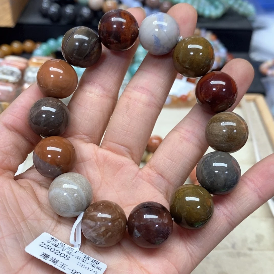 硅化珊瑚（珊瑚玉）手链未镶嵌美***3348