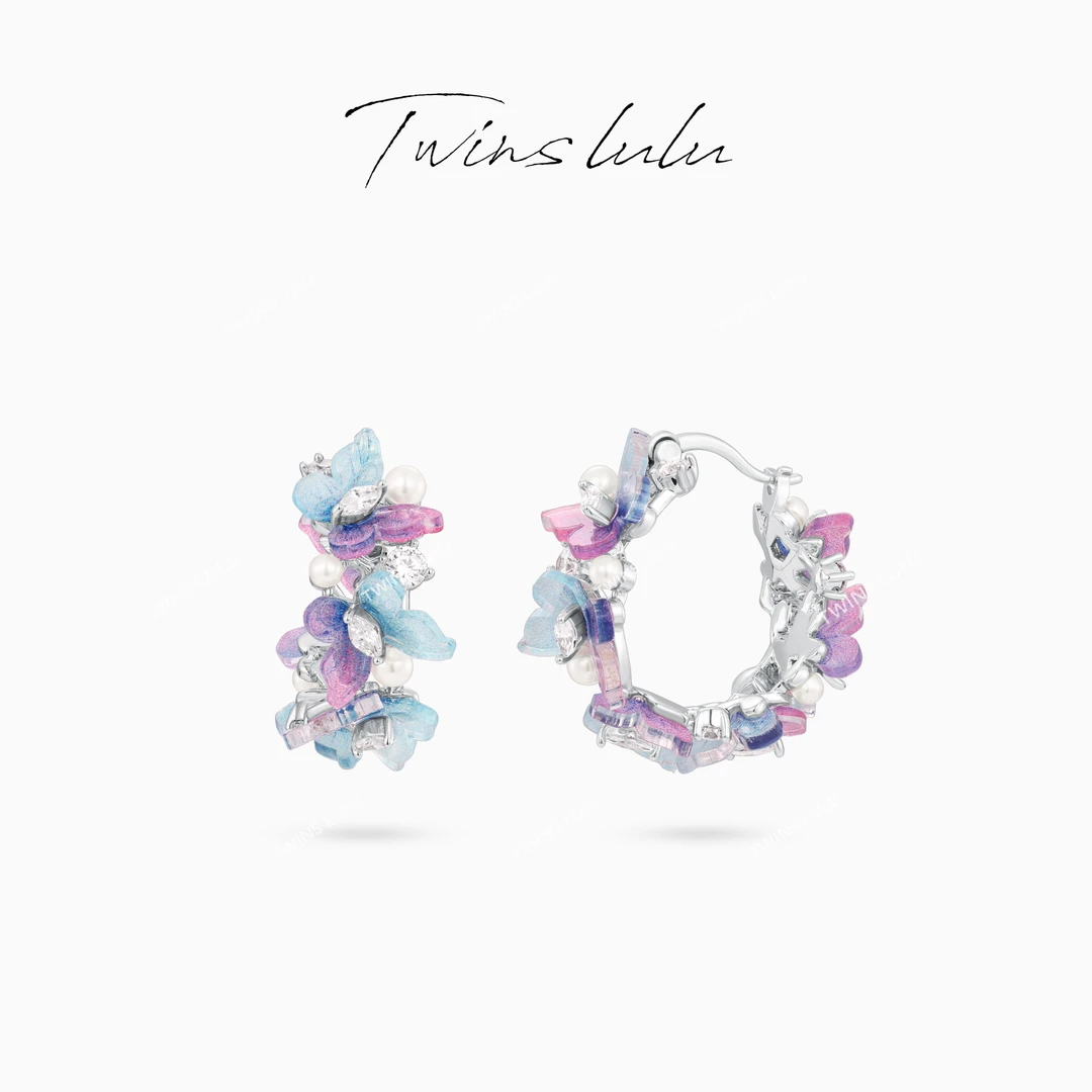 TWINS LULU 镀K金 秋上新 小众气质精致AB色蝴蝶耳环TSL2976