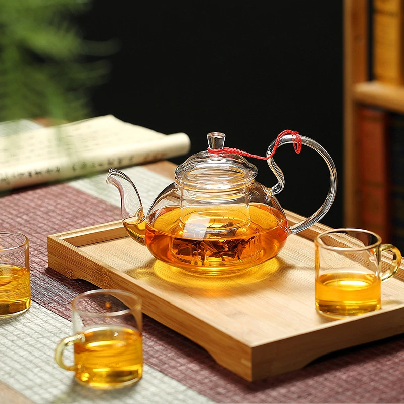 茶具茶壶 煮茶壶 高硼硅玻璃黑茶煮茶器玻璃蒸茶壶 玻璃蒸茶壶