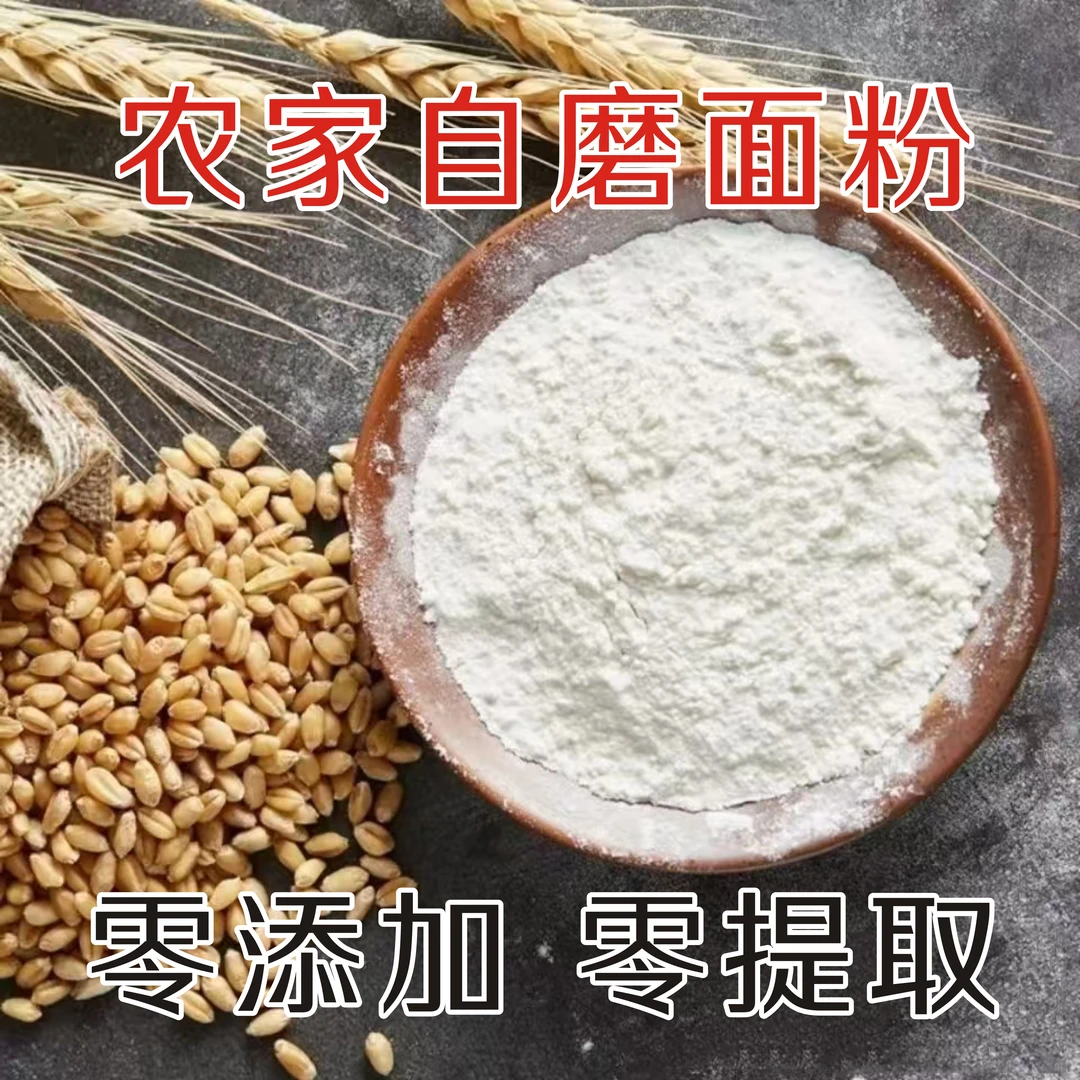 【陕西冬小麦面粉】0添加含麦芯胚芽优选新小麦自磨家用面粉10斤装